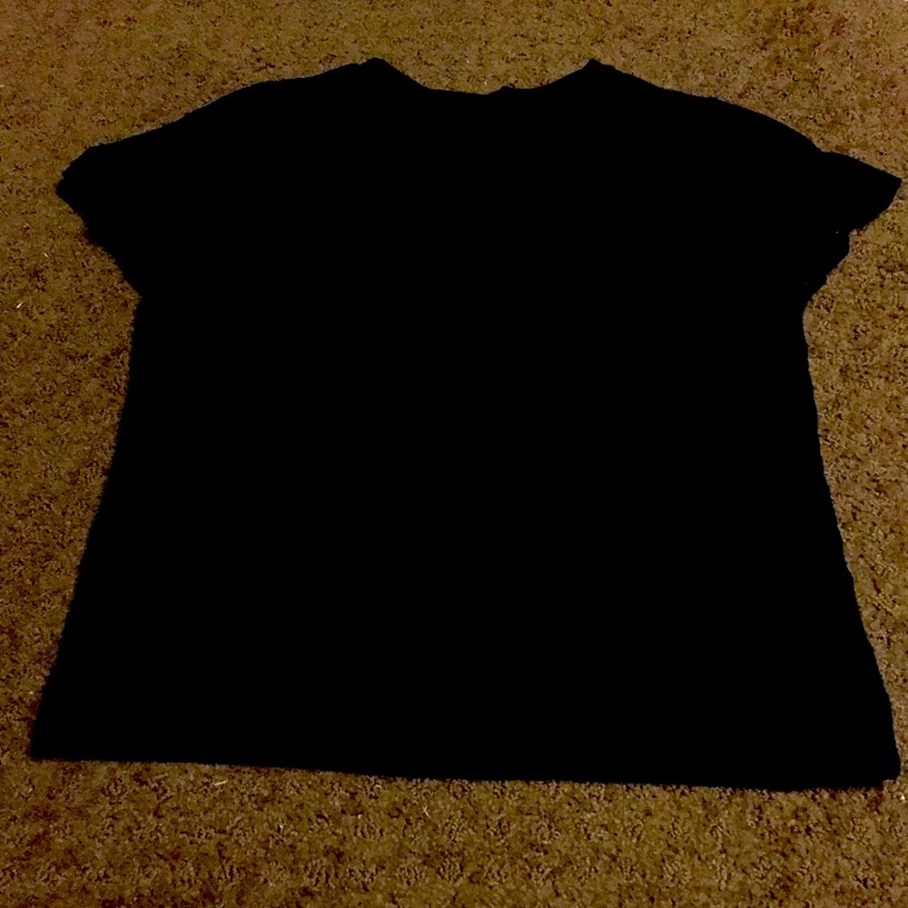 Faded Glory Halloween? girls size 7-8 solid black short sleeve tshirt EUC